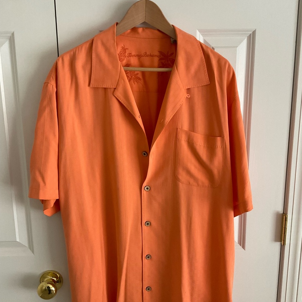 Tommy Bahama Men's Bright Orange Short-Sleeve Camp Shirt